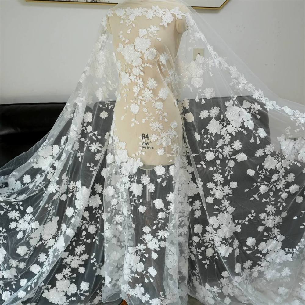 Wedding Lace Fabric - 1 Yard | JZQ035