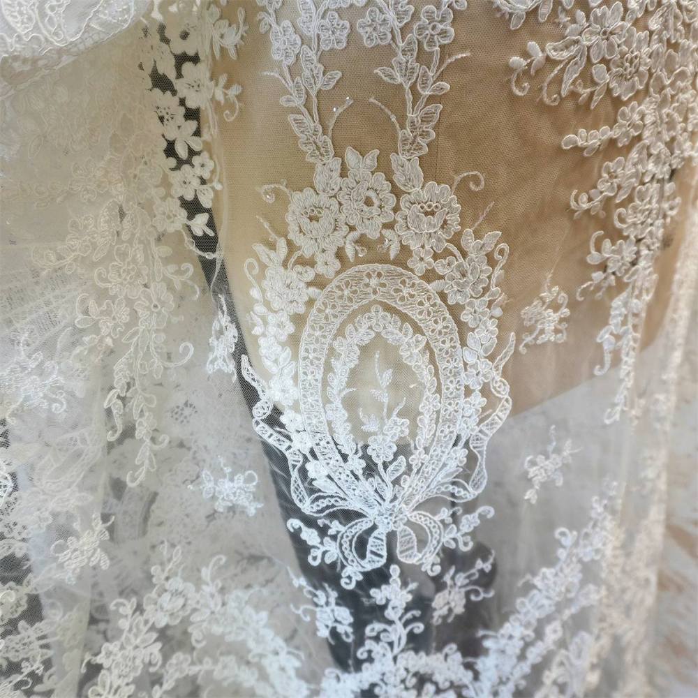 Wedding Lace Fabric - 1 Yard | JZQ036