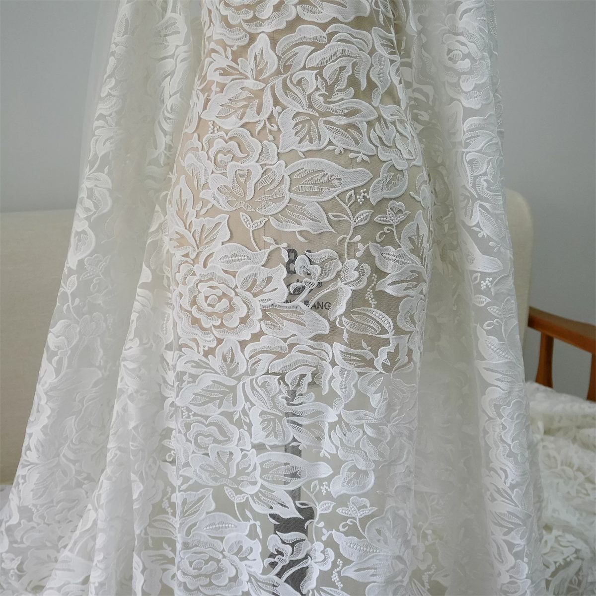 Wedding Lace Fabric - 1 Yard | JZQ039