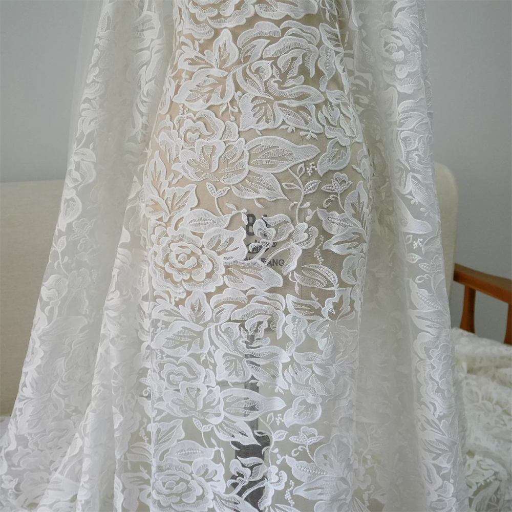 Wedding Lace Fabric - 1 Yard | JZQ039