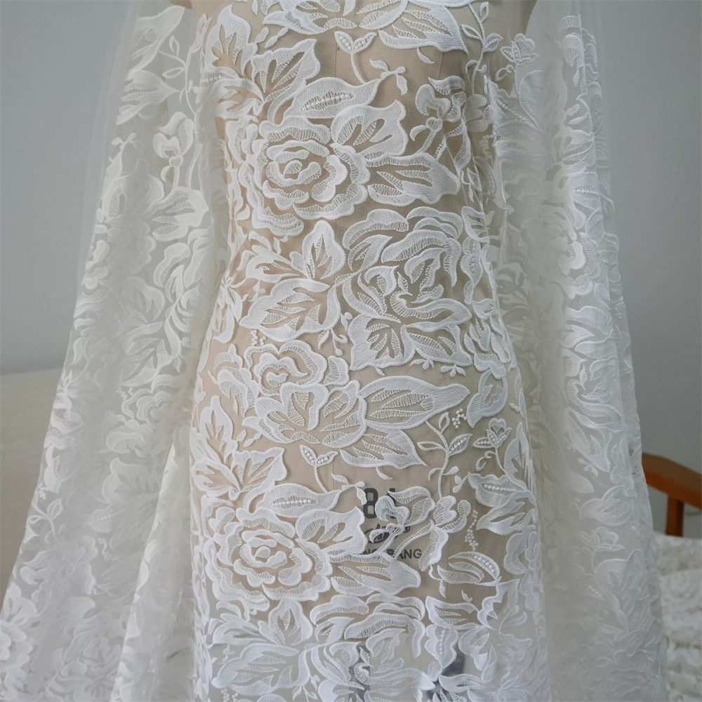 Wedding Lace Fabric - 1 Yard | JZQ039