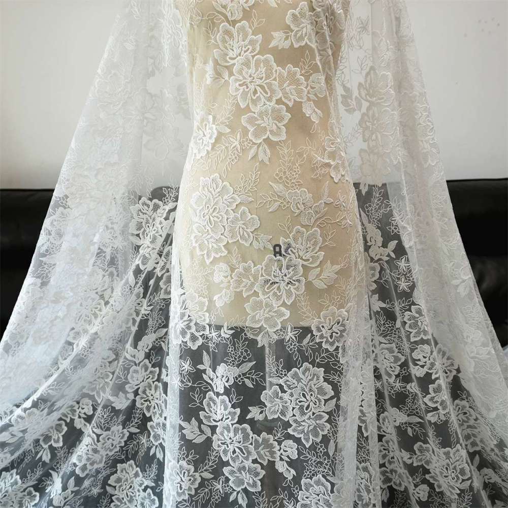 Wedding Lace Fabric - 1 Yard | JZQ040