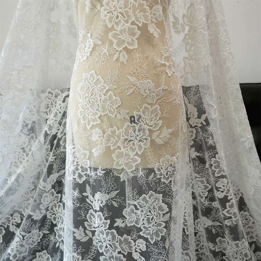 Wedding Lace Fabric - 1 Yard | JZQ040