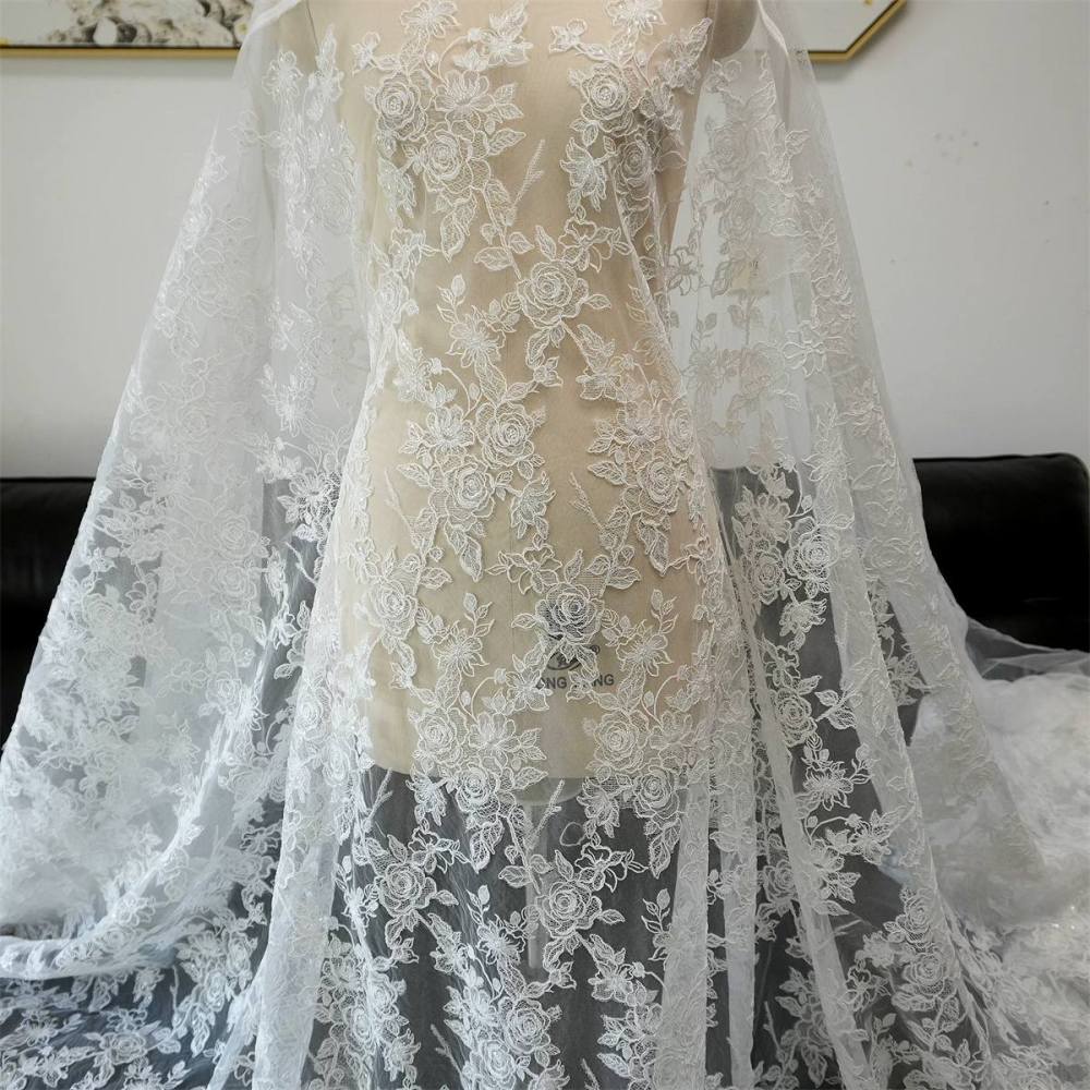 Wedding Lace Fabric - 1 Yard | JZQ041