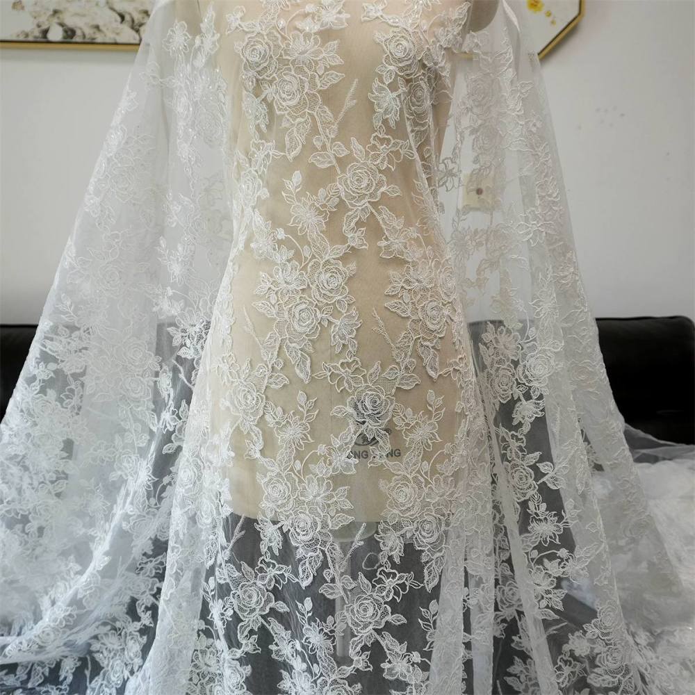 Wedding Lace Fabric - 1 Yard | JZQ041