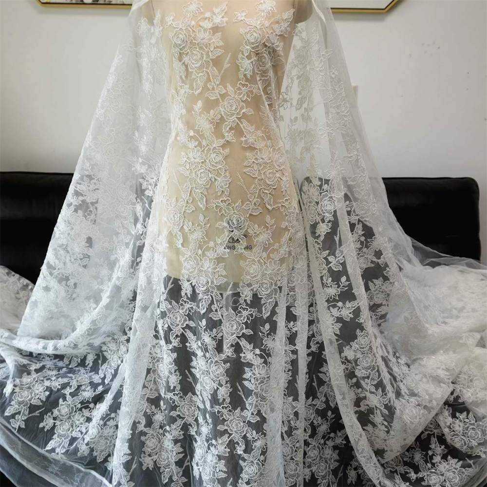 Wedding Lace Fabric - 1 Yard | JZQ041