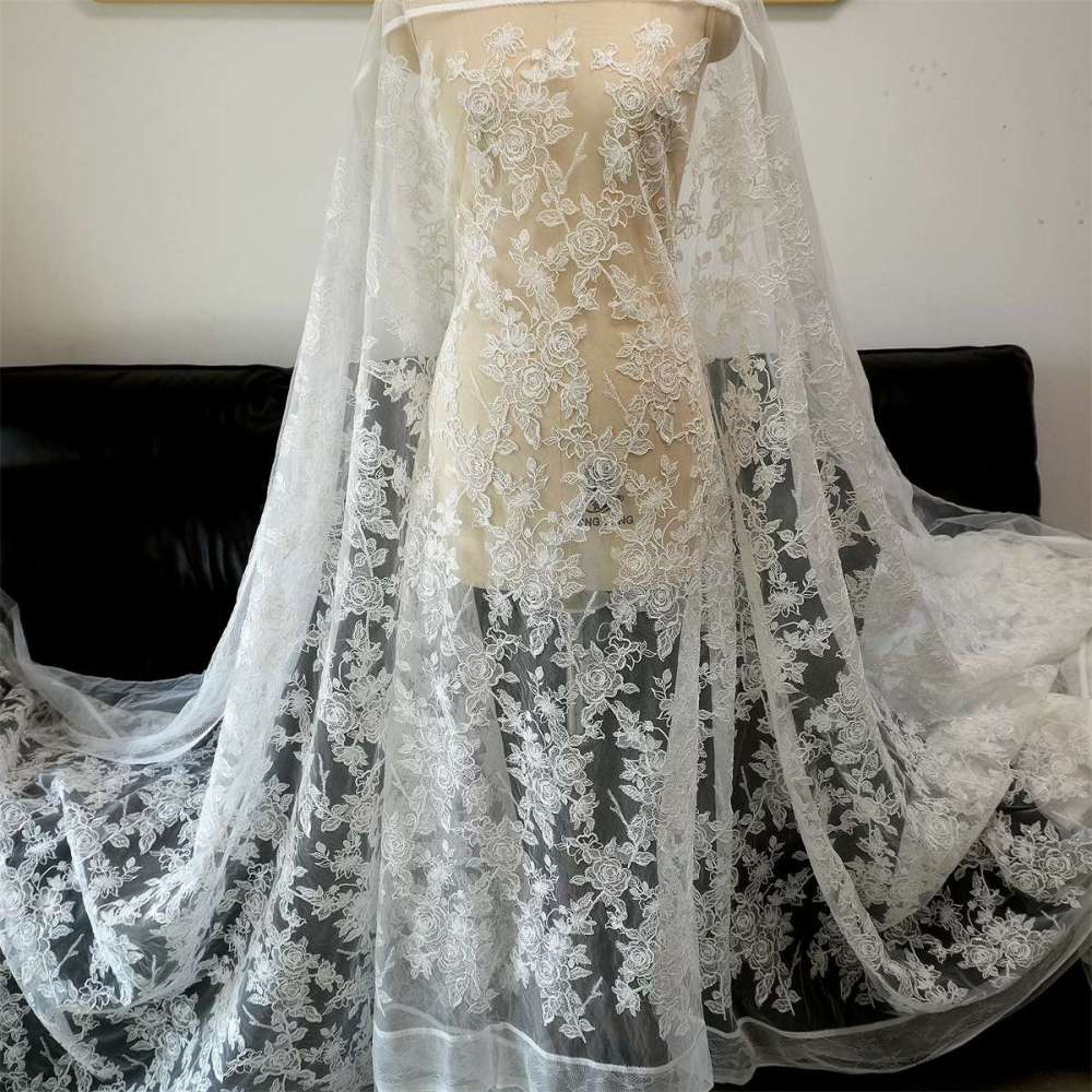 Wedding Lace Fabric - 1 Yard | JZQ041