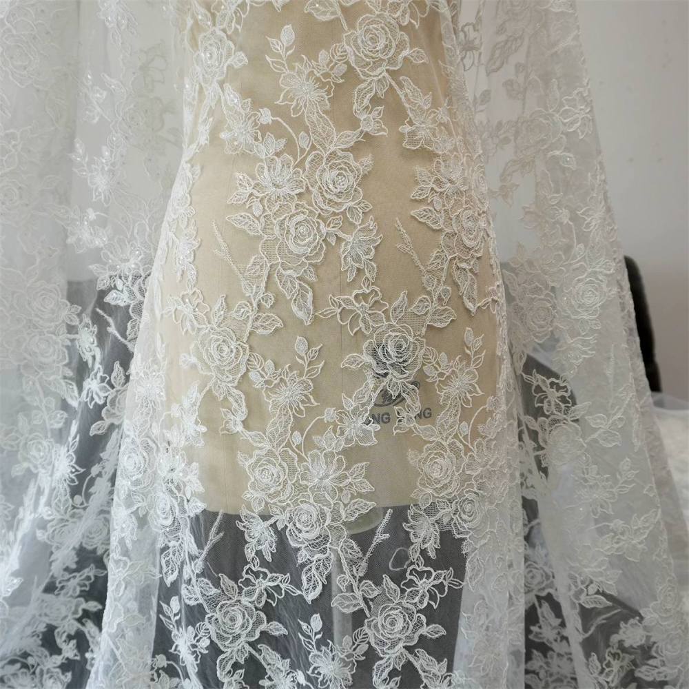 Wedding Lace Fabric - 1 Yard | JZQ041