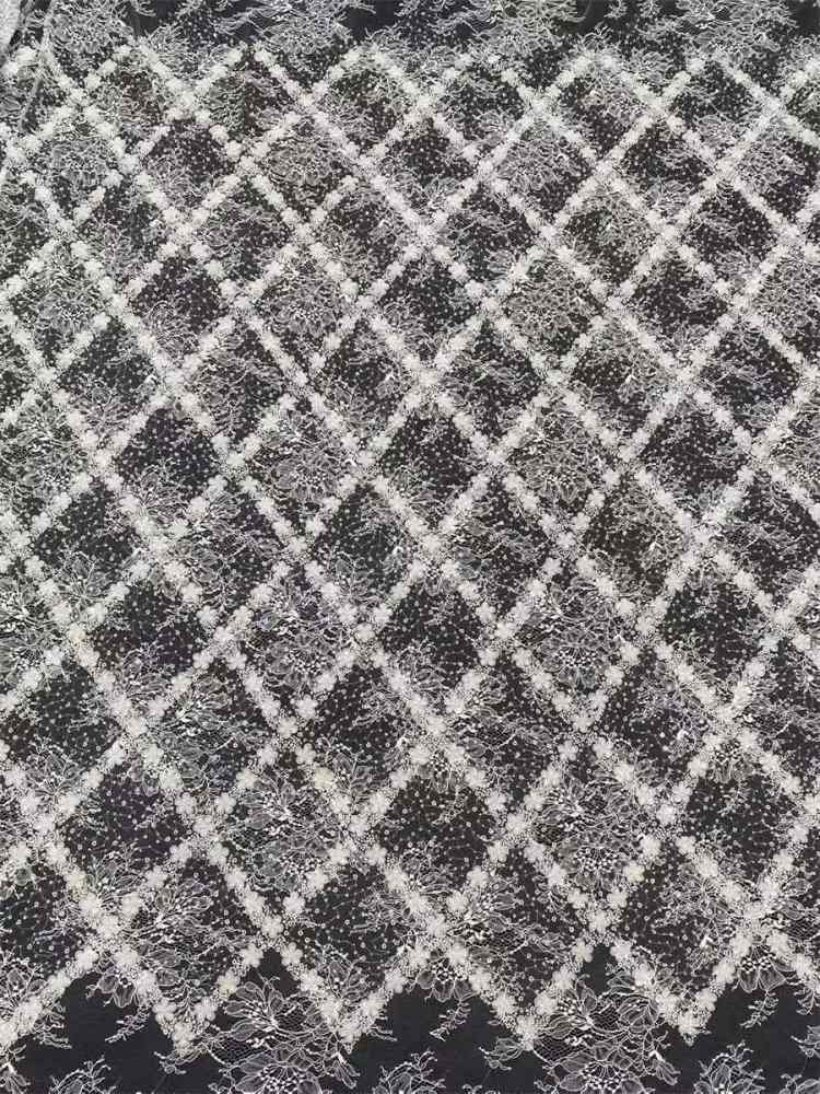 Beaded Lace Fabric - 5 Yards - Embellished Fabric for Prom Dresses | JX505