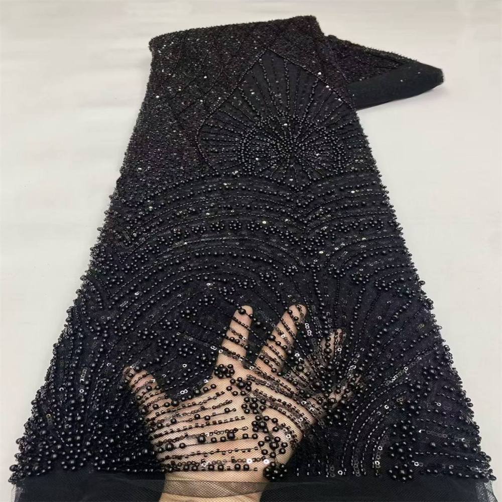 Beaded Tulle Fabric - 5 Yards - Embellished Fabric for Prom Dresses | STN JX506