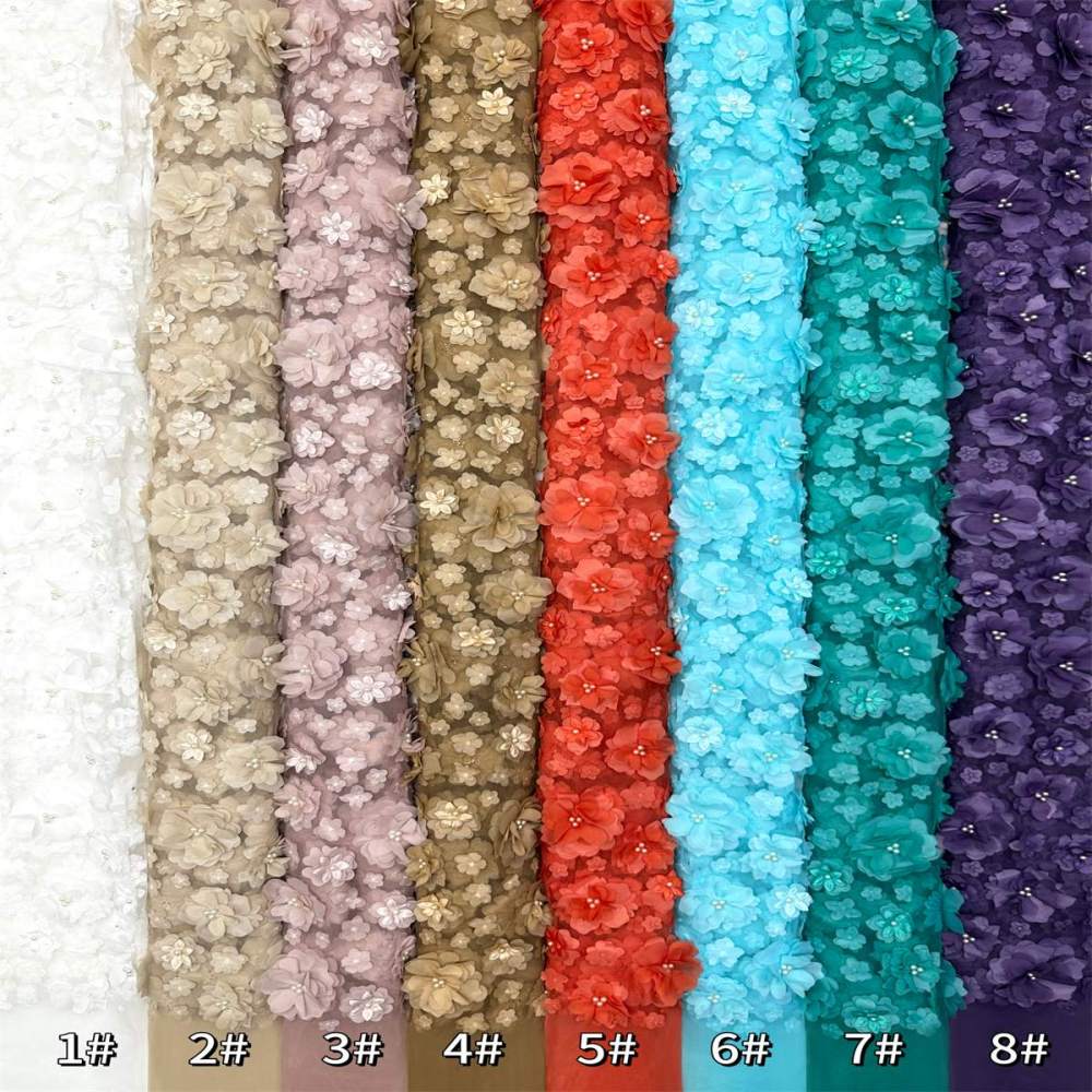 Beaded Tulle Fabric - 5 Yards - Embellished Fabric for Prom Dresses | HN790