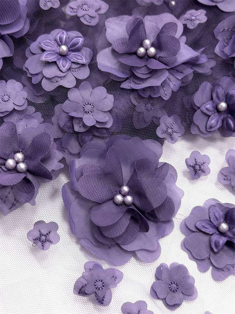 Beaded Tulle Fabric - 5 Yards - Embellished Fabric for Prom Dresses | HN790