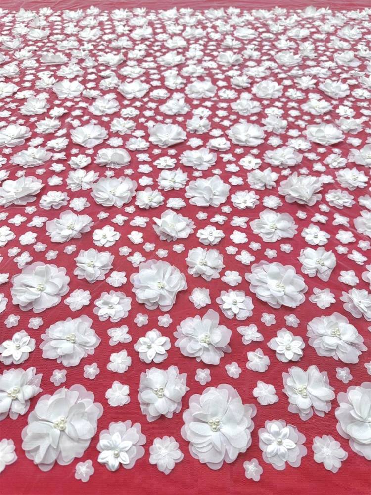 Beaded Tulle Fabric - 5 Yards - Embellished Fabric for Prom Dresses | HN790