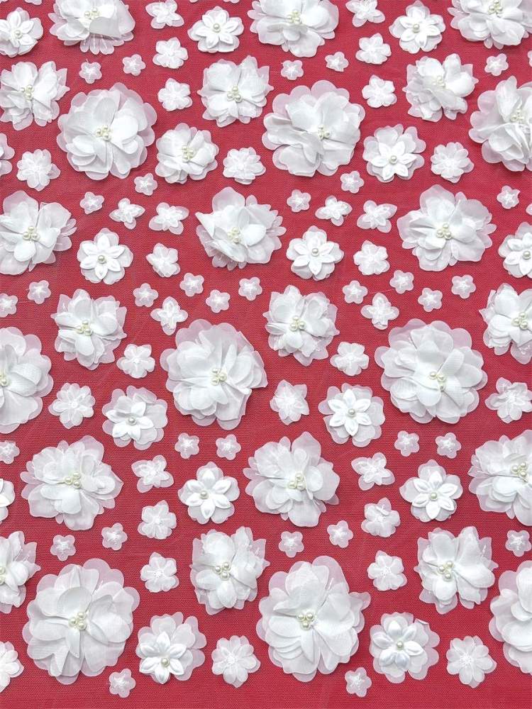 Beaded Tulle Fabric - 5 Yards - Embellished Fabric for Prom Dresses | HN790