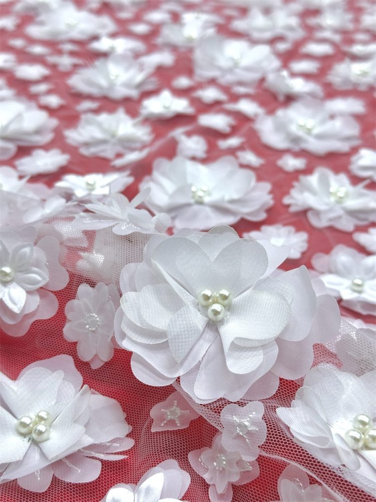 Beaded Tulle Fabric - 5 Yards - Embellished Fabric for Prom Dresses | HN790
