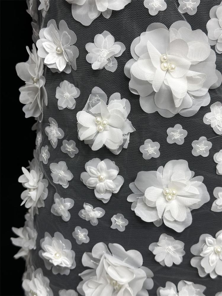 Beaded Tulle Fabric - 5 Yards - Embellished Fabric for Prom Dresses | HN790