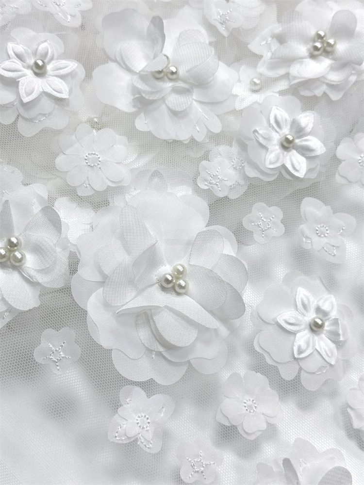 Beaded Tulle Fabric - 5 Yards - Embellished Fabric for Prom Dresses | HN790