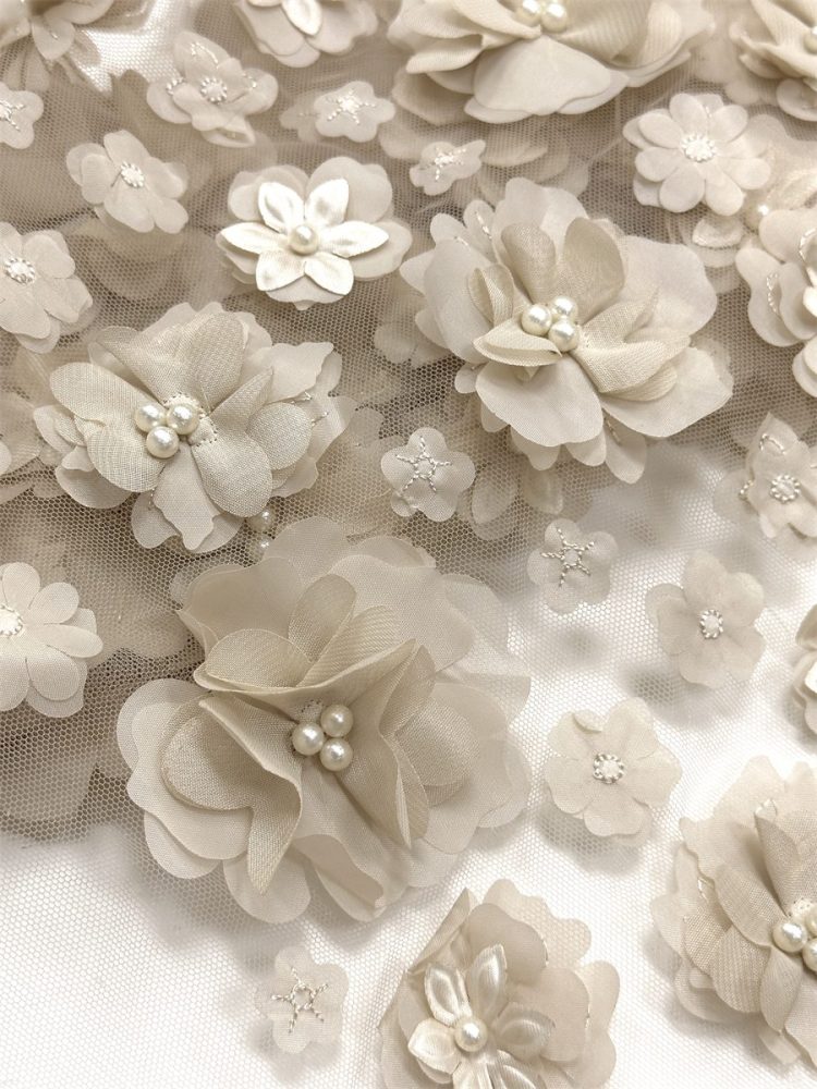 Beaded Tulle Fabric - 5 Yards - Embellished Fabric for Prom Dresses | HN790