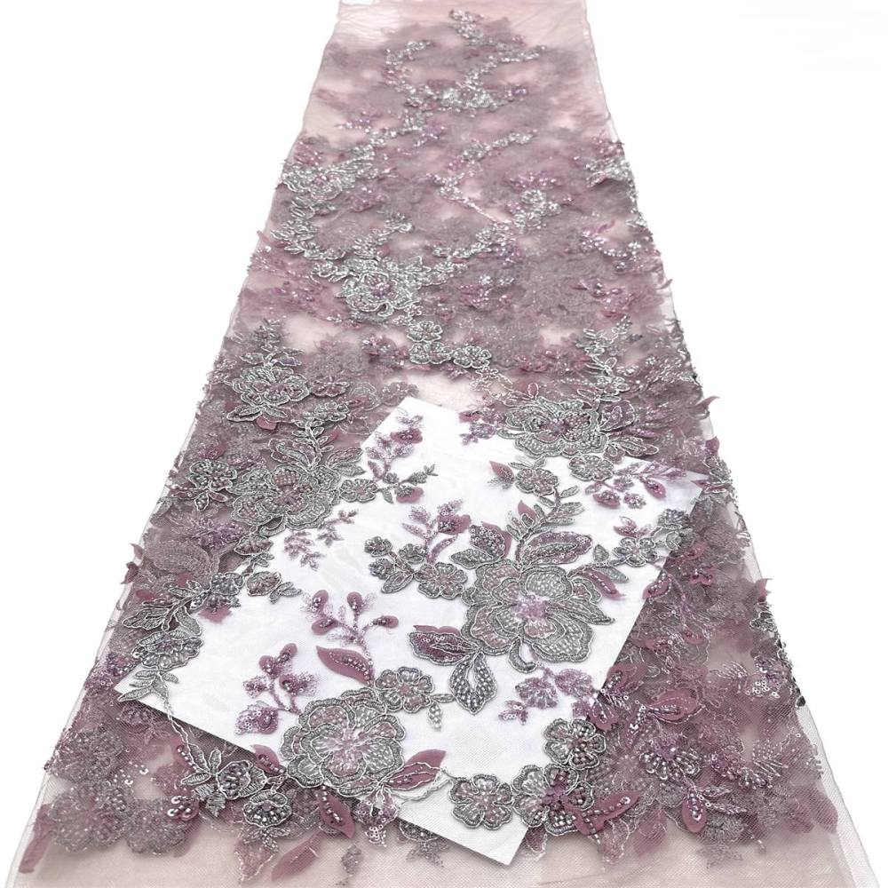 Beaded Tulle Fabric - 5 Yards - Embellished Fabric for Prom Dresses | HN777