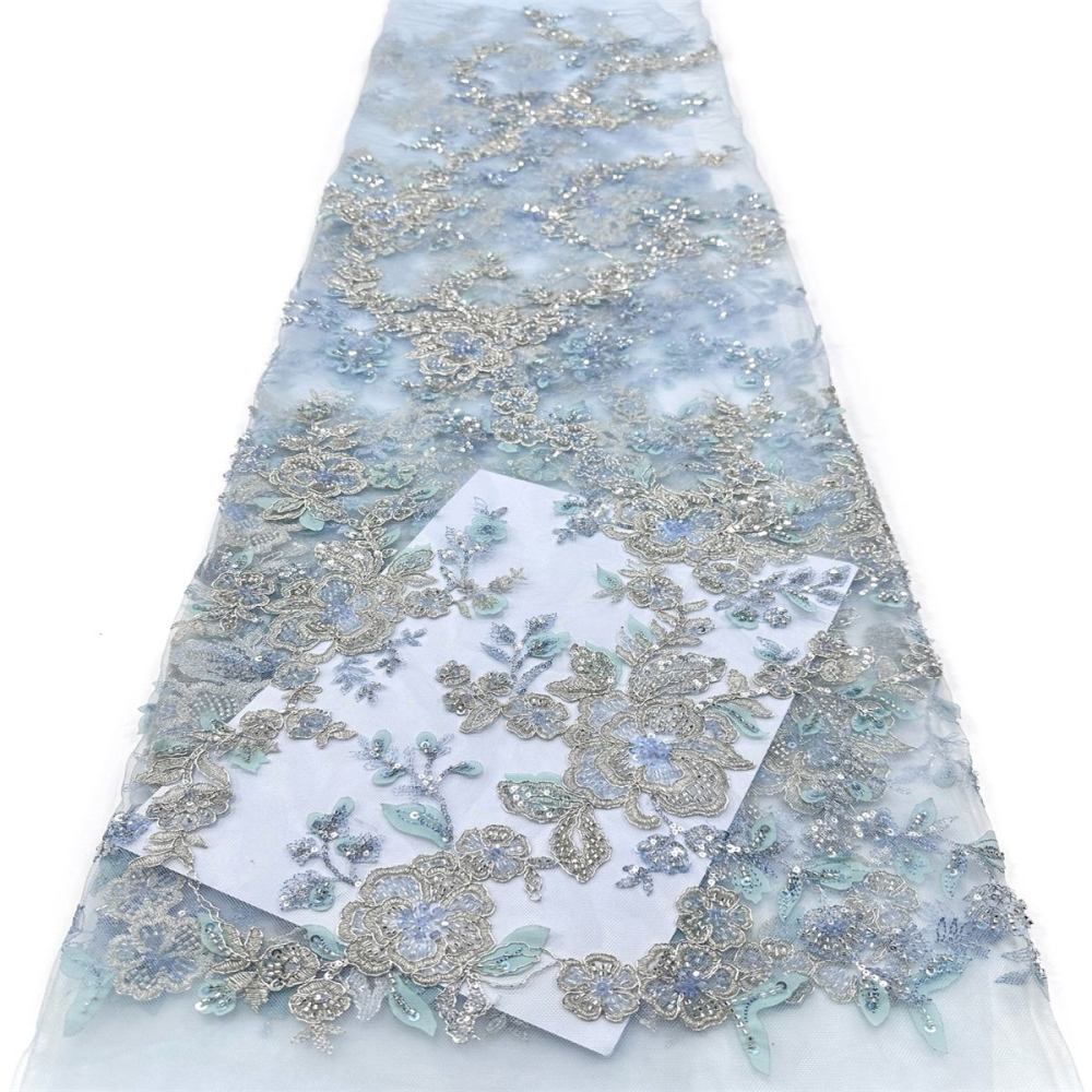 Beaded Tulle Fabric - 5 Yards - Embellished Fabric for Prom Dresses | HN777