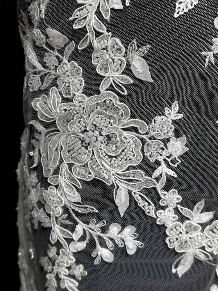 Beaded Tulle Fabric - 5 Yards - Embellished Fabric for Prom Dresses | HN777