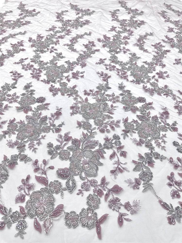 Beaded Tulle Fabric - 5 Yards - Embellished Fabric for Prom Dresses | HN777
