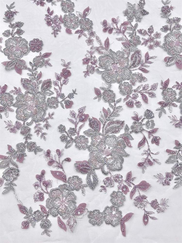 Beaded Tulle Fabric - 5 Yards - Embellished Fabric for Prom Dresses | HN777