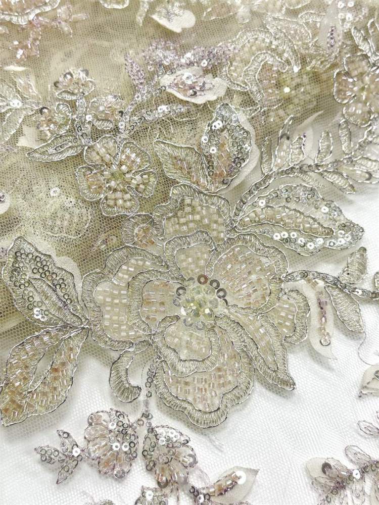 Beaded Tulle Fabric - 5 Yards - Embellished Fabric for Prom Dresses | HN777