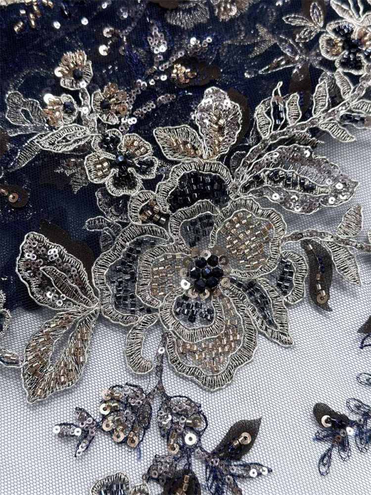 Beaded Tulle Fabric - 5 Yards - Embellished Fabric for Prom Dresses | HN777