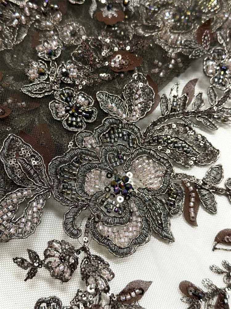 Beaded Tulle Fabric - 5 Yards - Embellished Fabric for Prom Dresses | HN777
