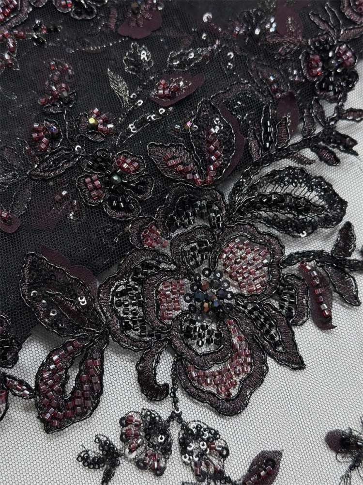 Beaded Tulle Fabric - 5 Yards - Embellished Fabric for Prom Dresses | HN777