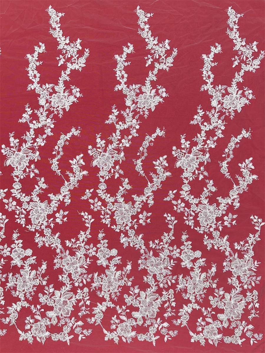 Beaded Tulle Fabric - 5 Yards - Embellished Fabric for Prom Dresses | HN777