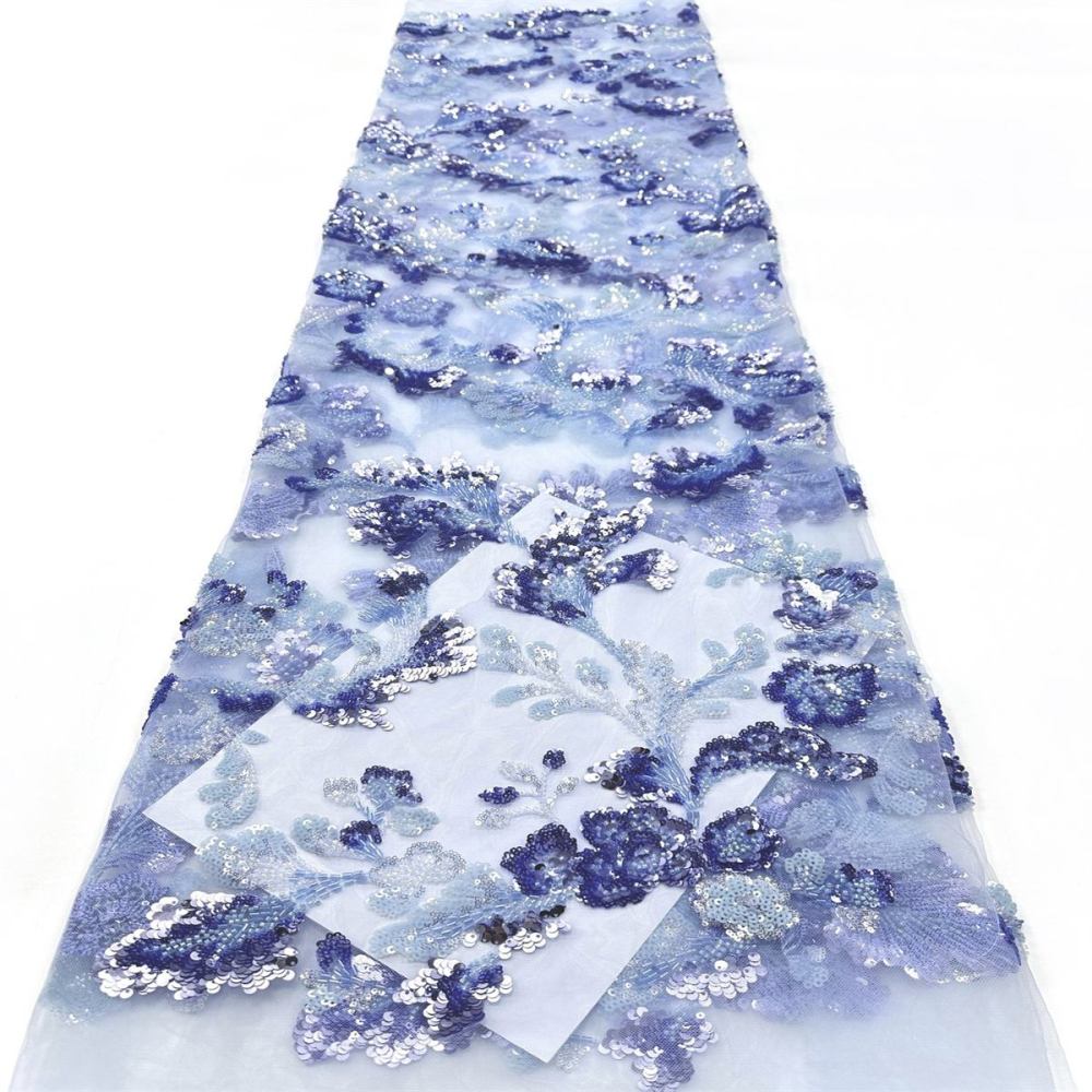 Beaded Tulle Fabric - 5 Yards - Embellished Fabric for Prom Dresses | HN778