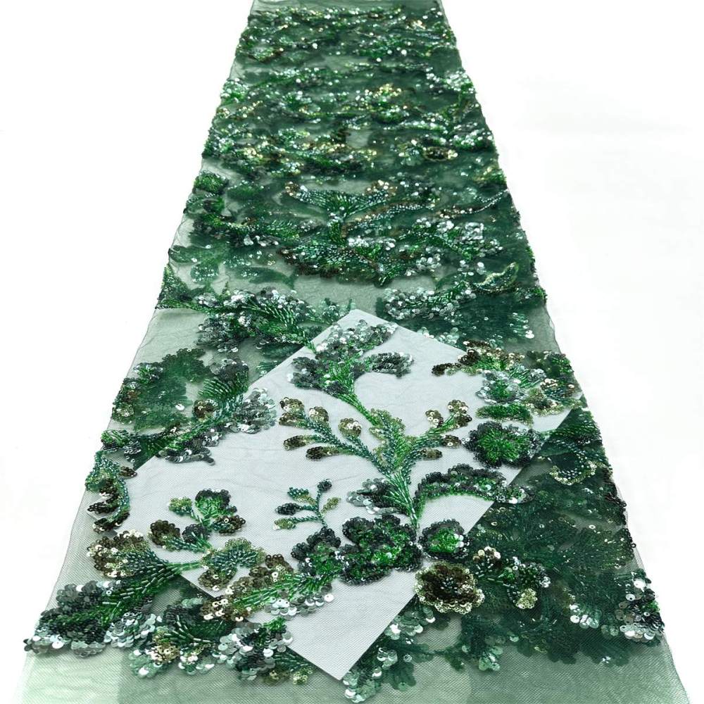 Beaded Tulle Fabric - 5 Yards - Embellished Fabric for Prom Dresses | HN778