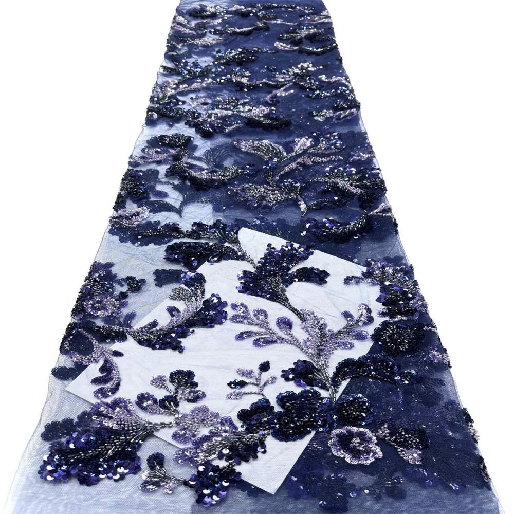 Beaded Tulle Fabric - 5 Yards - Embellished Fabric for Prom Dresses | HN778