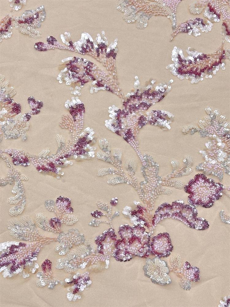 Beaded Tulle Fabric - 5 Yards - Embellished Fabric for Prom Dresses | HN778
