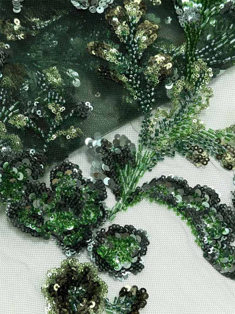 Beaded Tulle Fabric - 5 Yards - Embellished Fabric for Prom Dresses | HN778