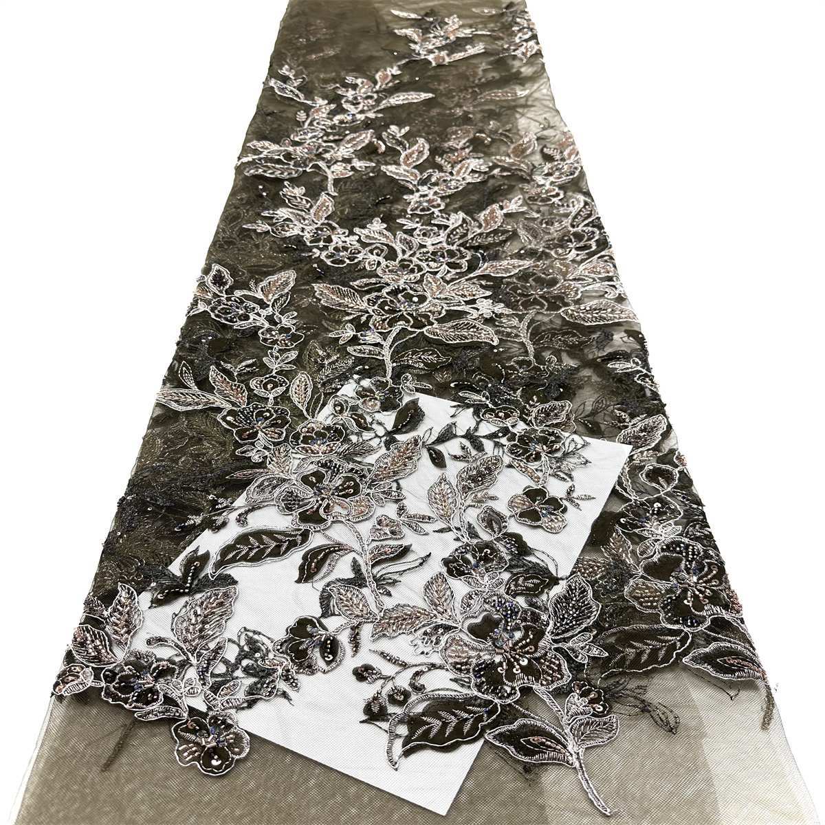 Beaded Tulle Fabric - 5 Yards - Embellished Fabric for Prom Dresses | HN779