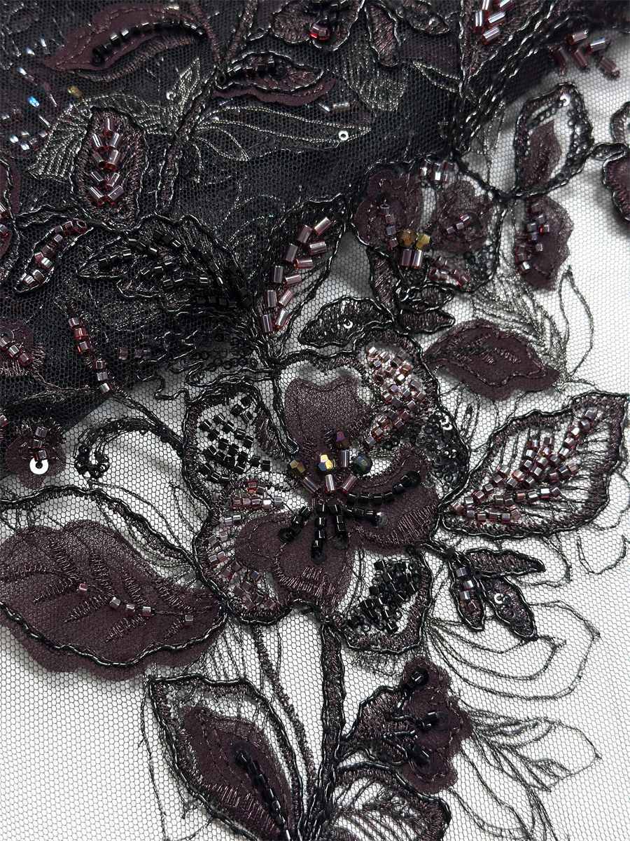 Beaded Tulle Fabric - 5 Yards - Embellished Fabric for Prom Dresses | HN779