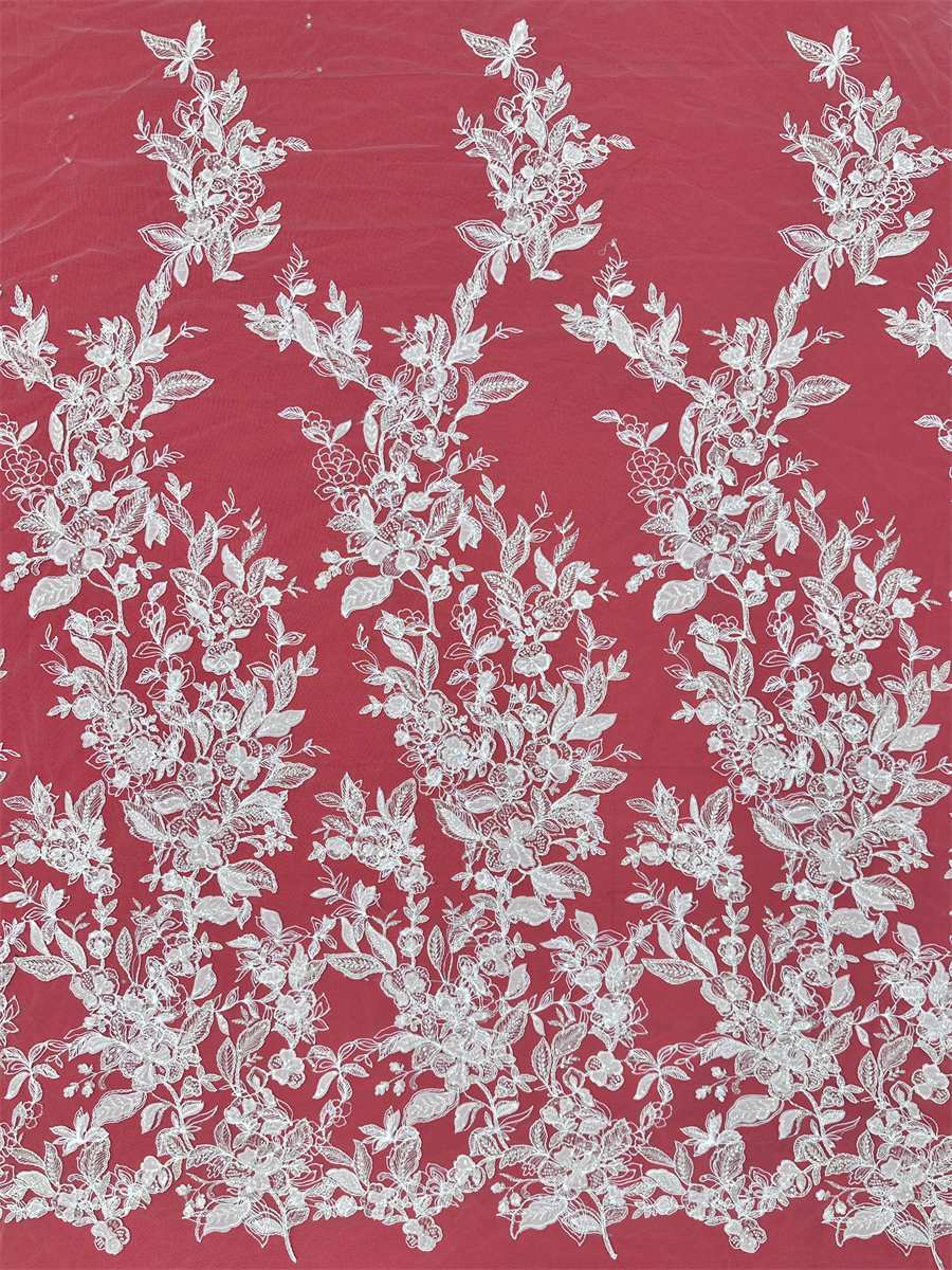 Beaded Tulle Fabric - 5 Yards - Embellished Fabric for Prom Dresses | HN779