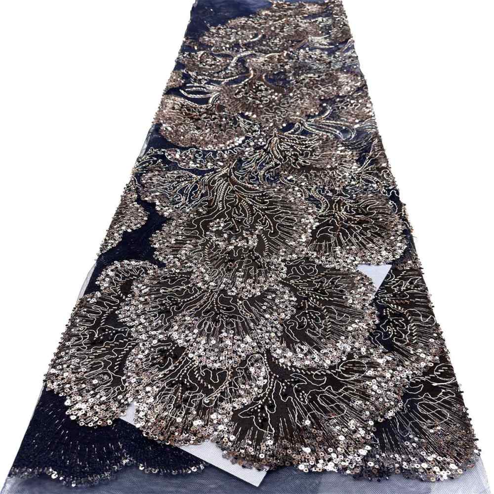 Beaded Tulle Fabric - 5 Yards - Embellished Fabric for Prom Dresses | HN780