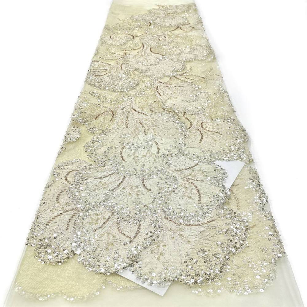 Beaded Tulle Fabric - 5 Yards - Embellished Fabric for Prom Dresses | HN780