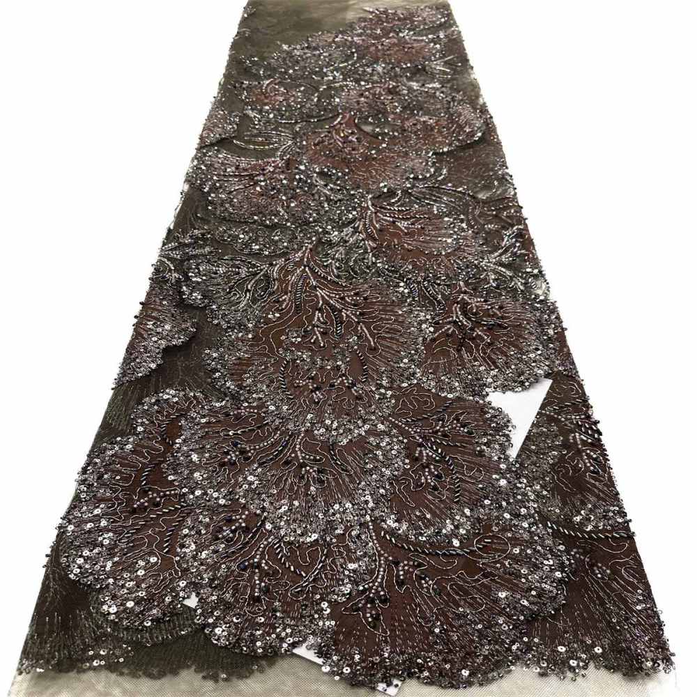 Beaded Tulle Fabric - 5 Yards - Embellished Fabric for Prom Dresses | HN780