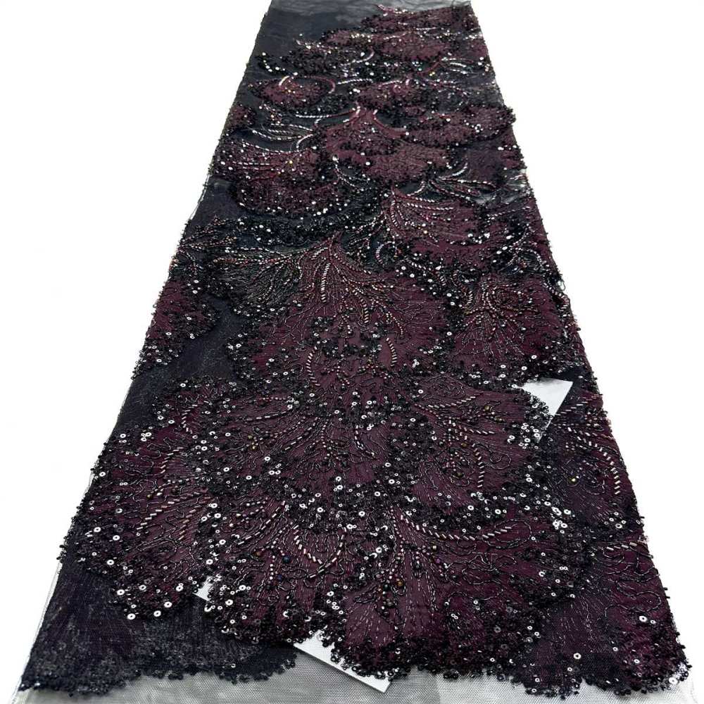 Beaded Tulle Fabric - 5 Yards - Embellished Fabric for Prom Dresses | HN780