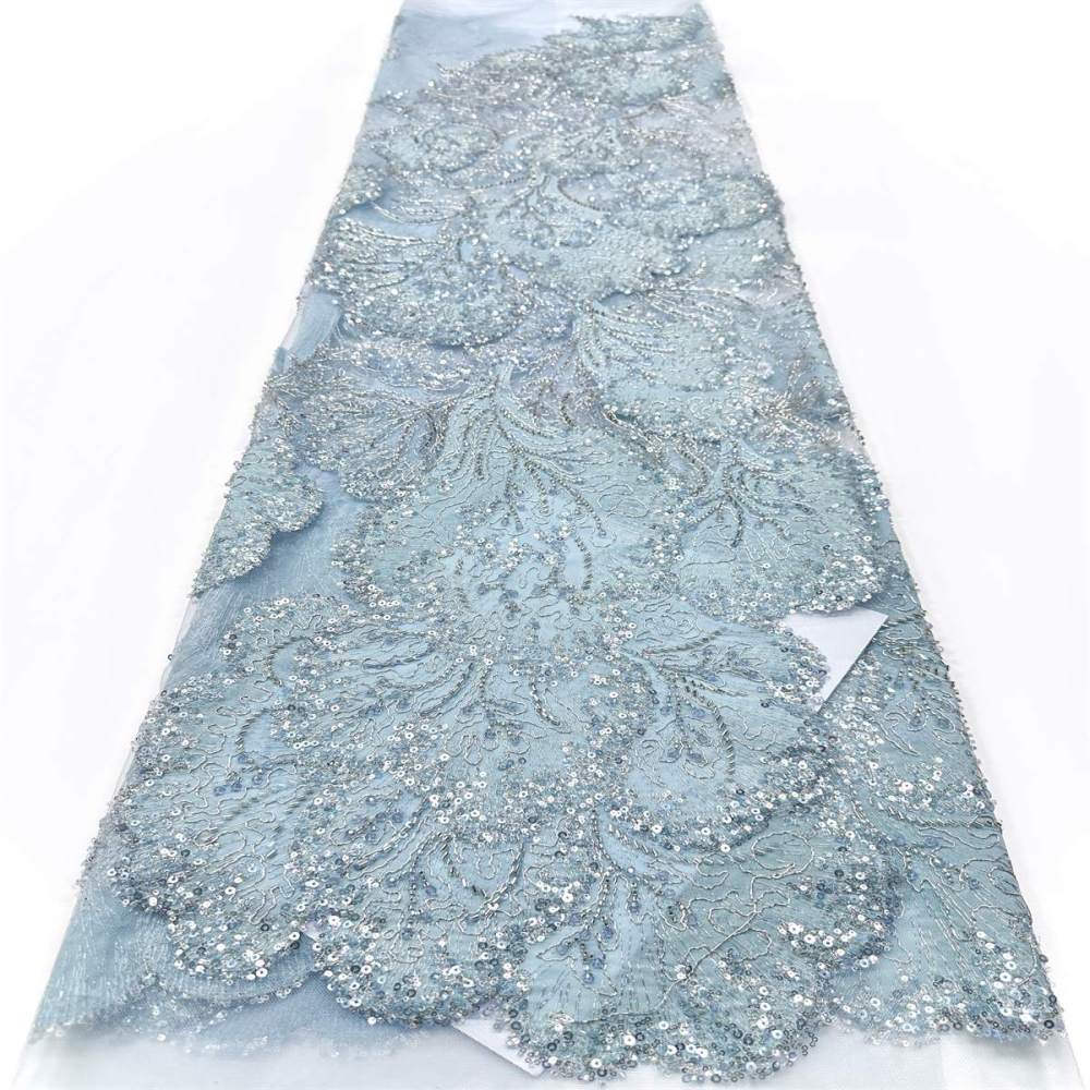 Beaded Tulle Fabric - 5 Yards - Embellished Fabric for Prom Dresses | HN780