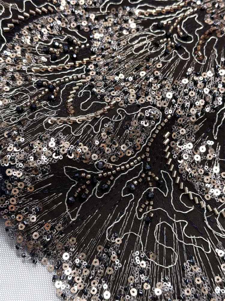 Beaded Tulle Fabric - 5 Yards - Embellished Fabric for Prom Dresses | HN780