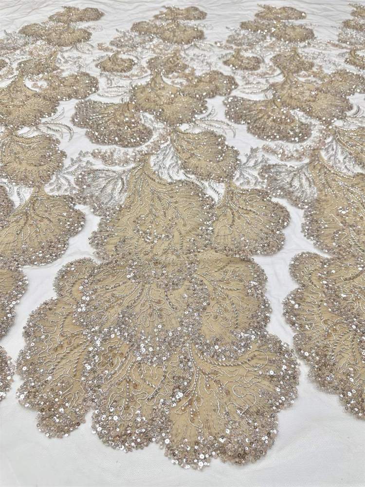 Beaded Tulle Fabric - 5 Yards - Embellished Fabric for Prom Dresses | HN780