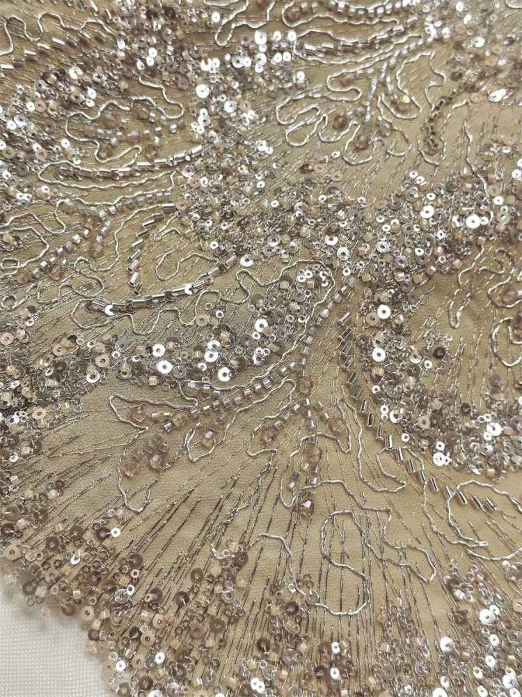 Beaded Tulle Fabric - 5 Yards - Embellished Fabric for Prom Dresses | HN780