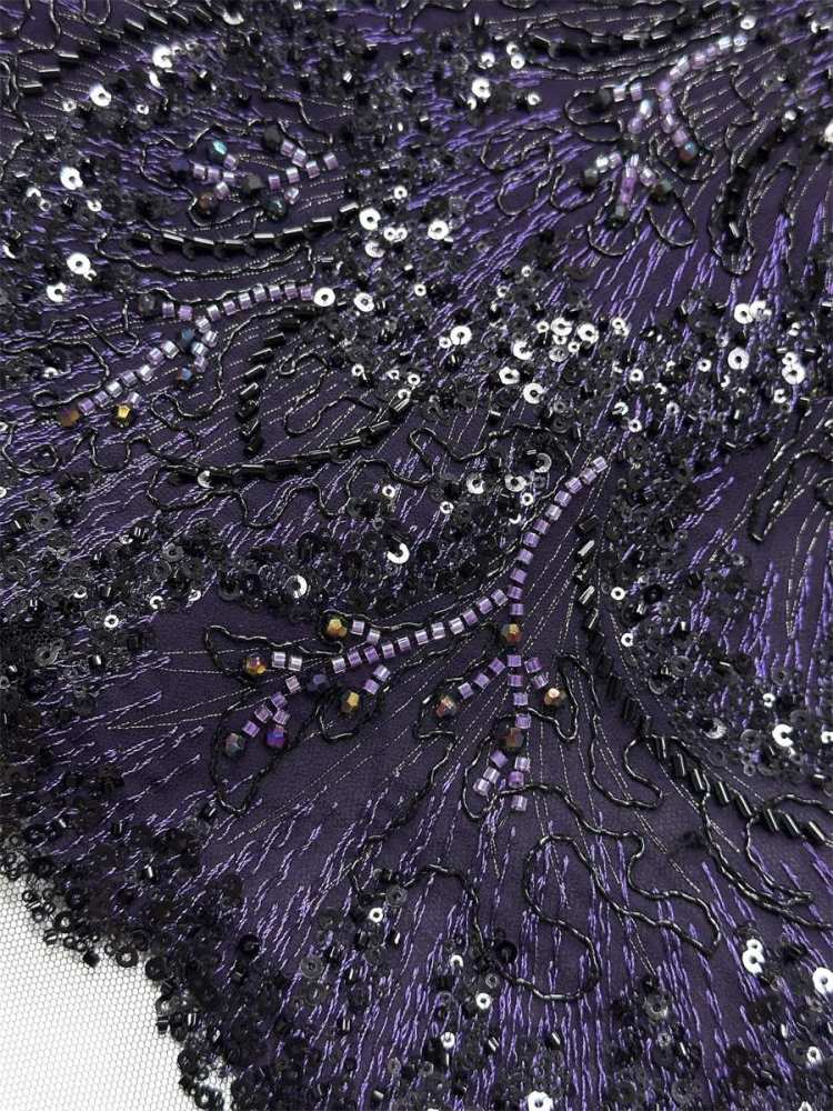 Beaded Tulle Fabric - 5 Yards - Embellished Fabric for Prom Dresses | HN780