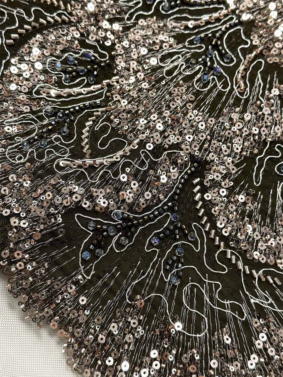 Beaded Tulle Fabric - 5 Yards - Embellished Fabric for Prom Dresses | HN780